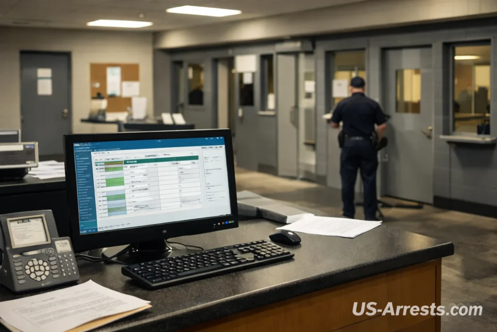 Booking area in Kentucky jail