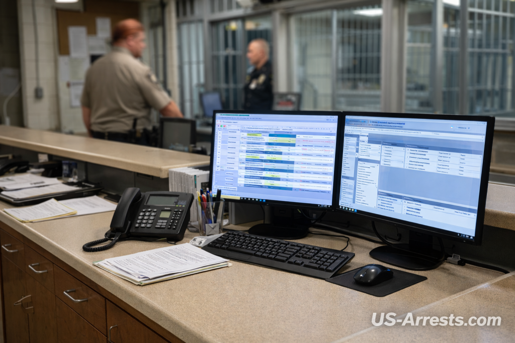 Jail booking station in South Carolina